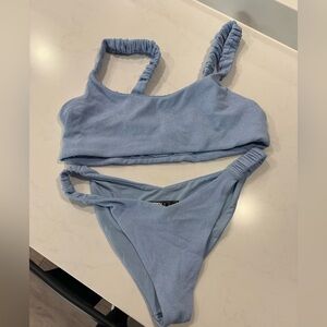Beach Riot Light Blue Textured Bikini